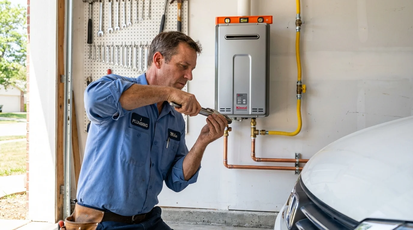 Tankless water heater installation by a Johns Plumbing LLC plumber in Zimmerman
